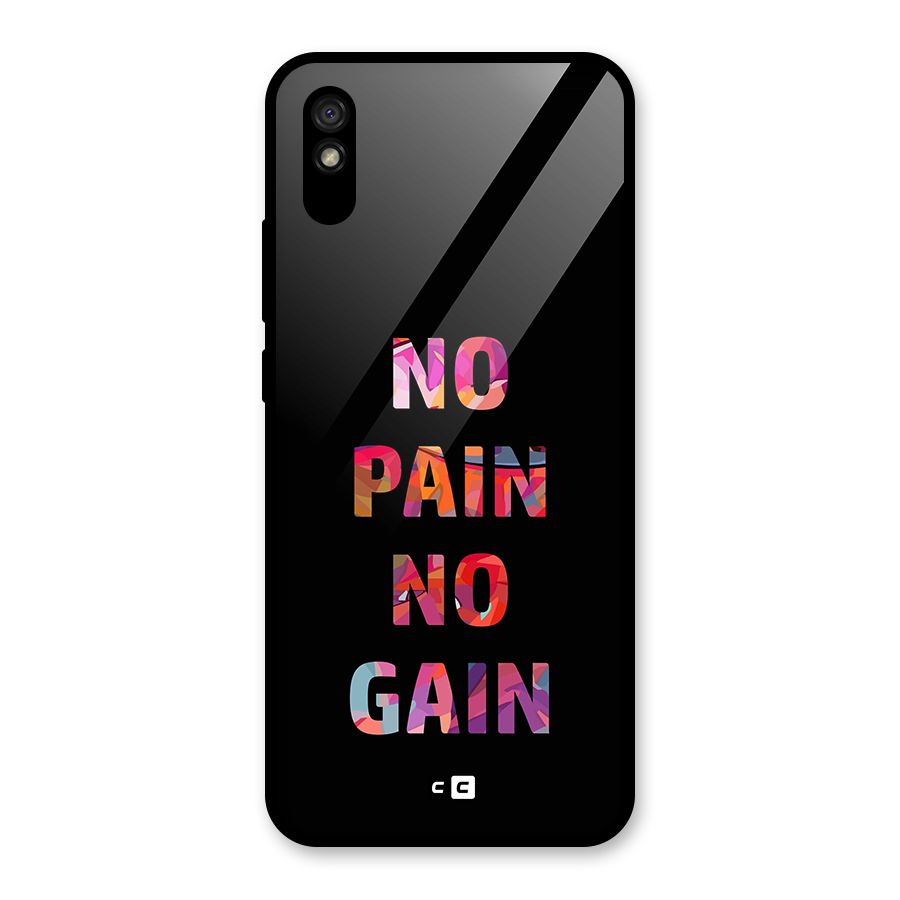 No Pain No Gain Glass Back Case for Redmi 9A
