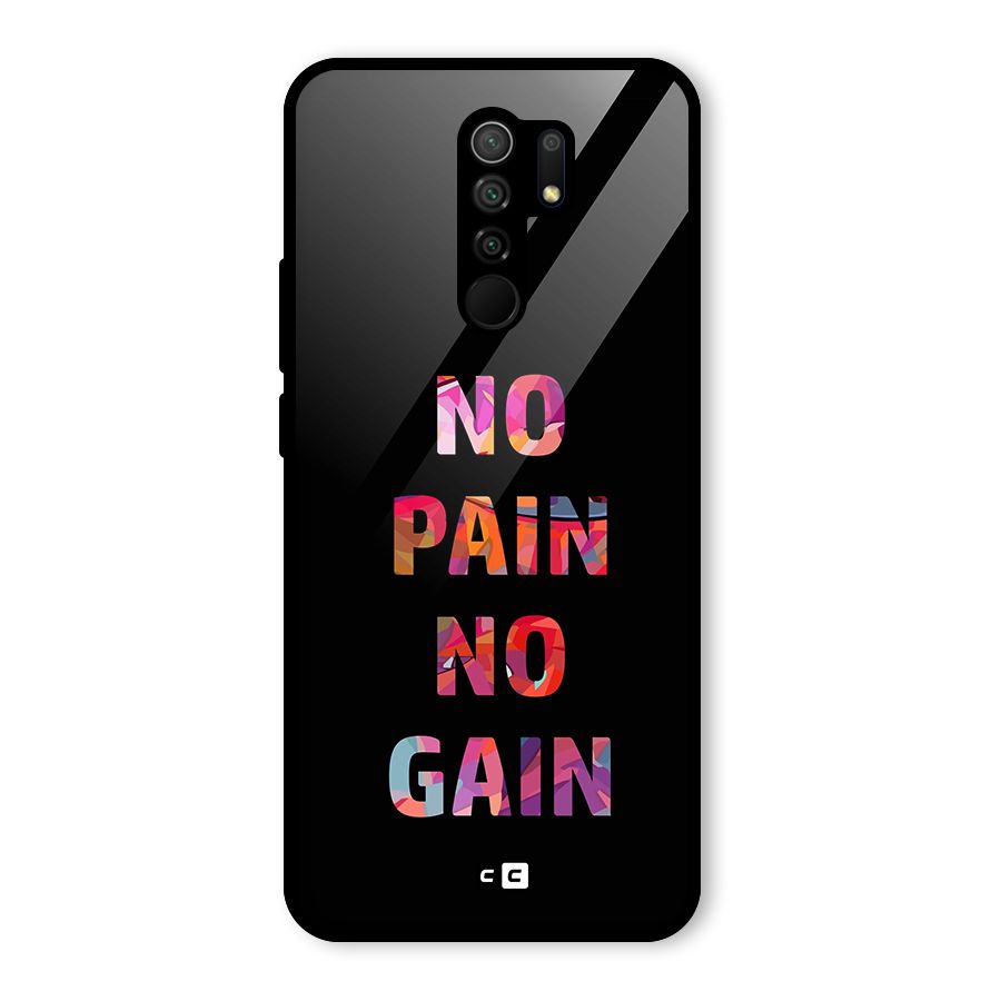 No Pain No Gain Glass Back Case for Redmi 9 Prime