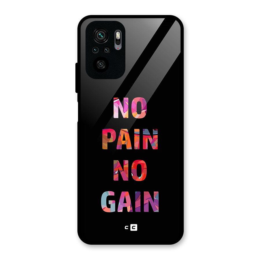 No Pain No Gain Glass Back Case for Redmi Note 10S