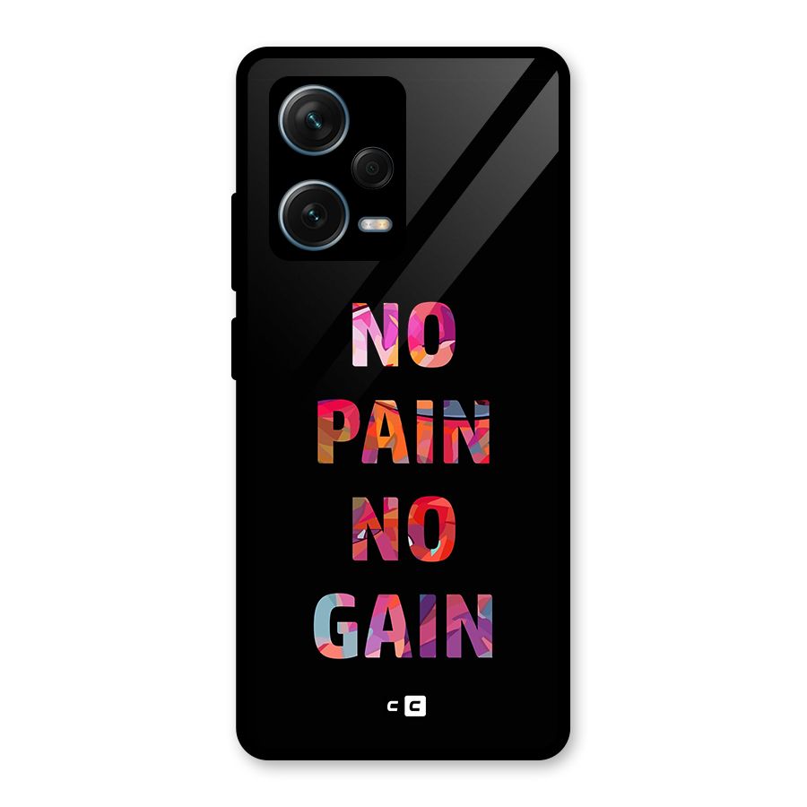 No Pain No Gain Glass Back Case for Redmi Note 12 Pro Plus 5G