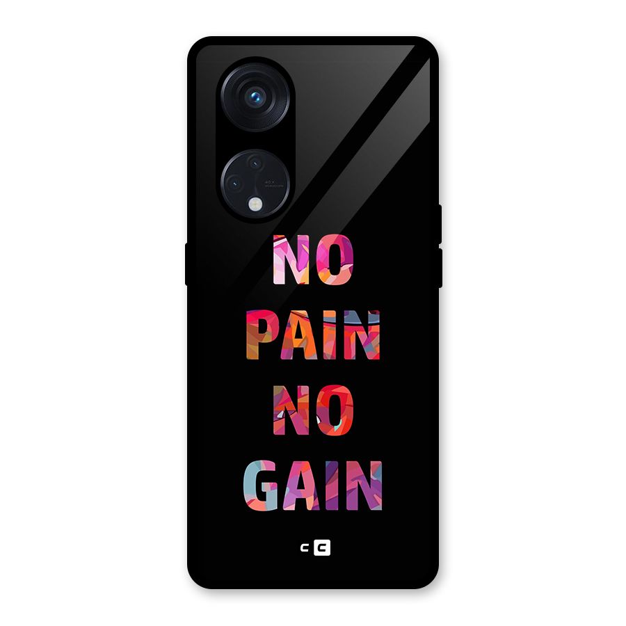 No Pain No Gain Glass Back Case for Reno8 T 5G