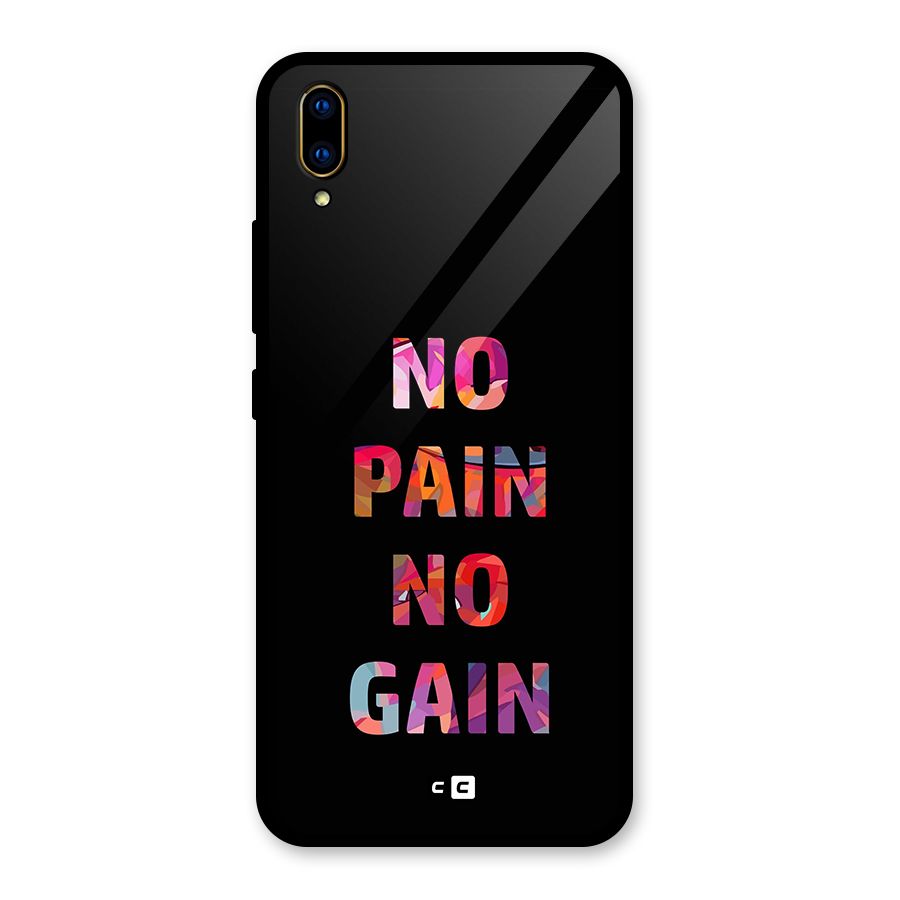 No Pain No Gain Glass Back Case for Vivo V11 Pro