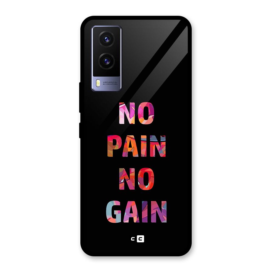 No Pain No Gain Glass Back Case for Vivo V21e 5G
