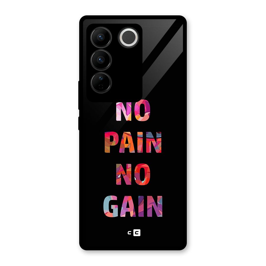 No Pain No Gain Glass Back Case for Vivo V27 Pro