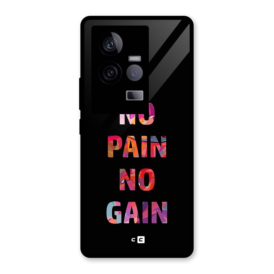 No Pain No Gain Glass Back Case for Vivo iQOO 11 5G