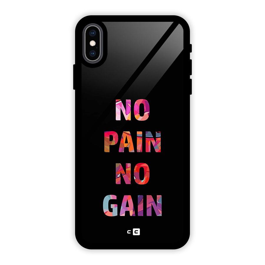 No Pain No Gain Glass Back Case for iPhone XS Max