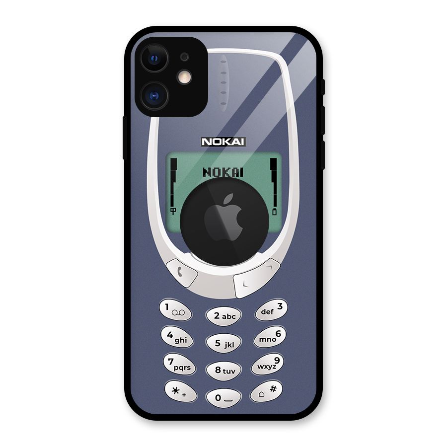 Nokai Classic Glass Back Case for iPhone 11 Logo Cut
