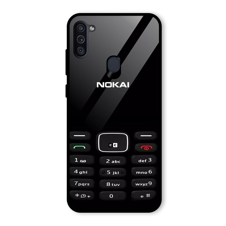 Nokia Bar Print Glass Back Case for Galaxy M11
