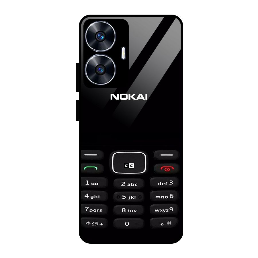 Nokia Bar Print Glass Back Case for Realme Narzo N55