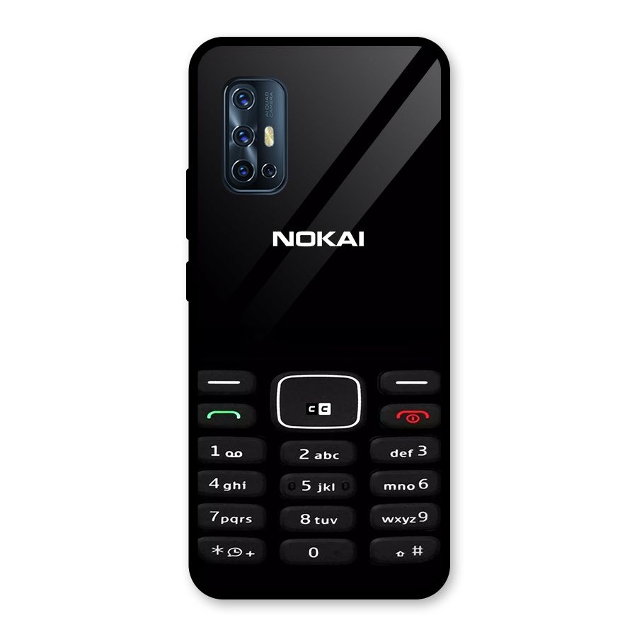 Nokia Bar Print Glass Back Case for Vivo V17