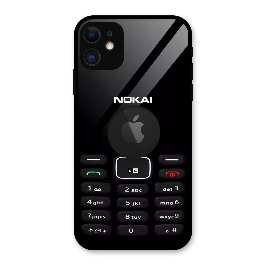Nokia Bar Print Glass Back Case for iPhone 11 Logo Cut