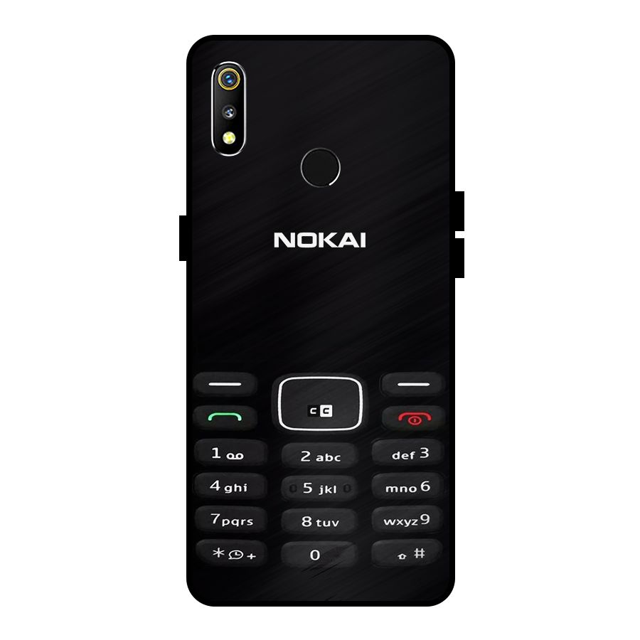 Nokia Bar Print Metal Back Case for Realme 3