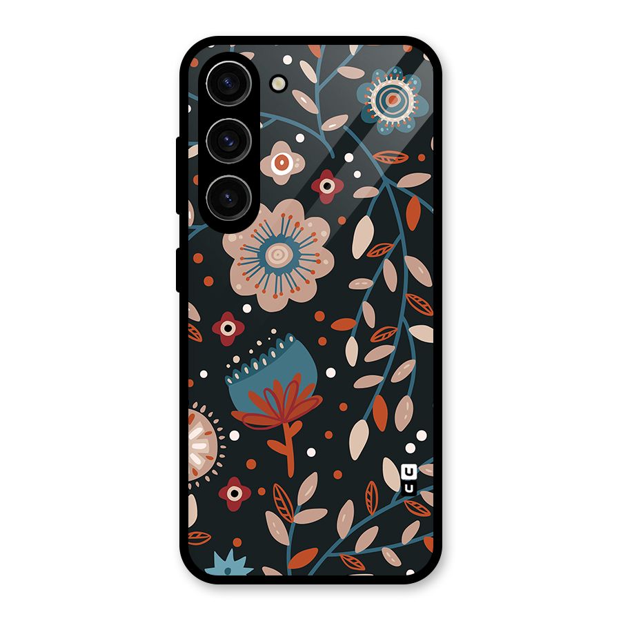 Nordic Arts Flowery Space Glass Back Case for Galaxy S23