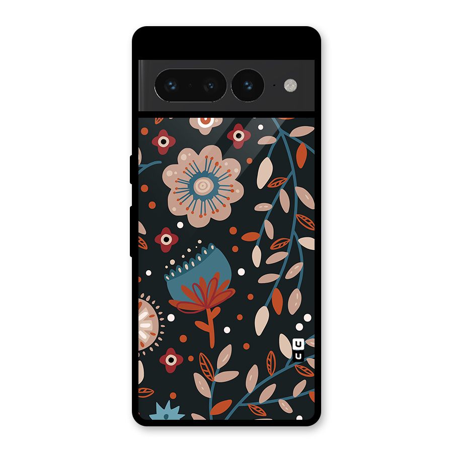Nordic Arts Flowery Space Glass Back Case for Google Pixel 7 Pro