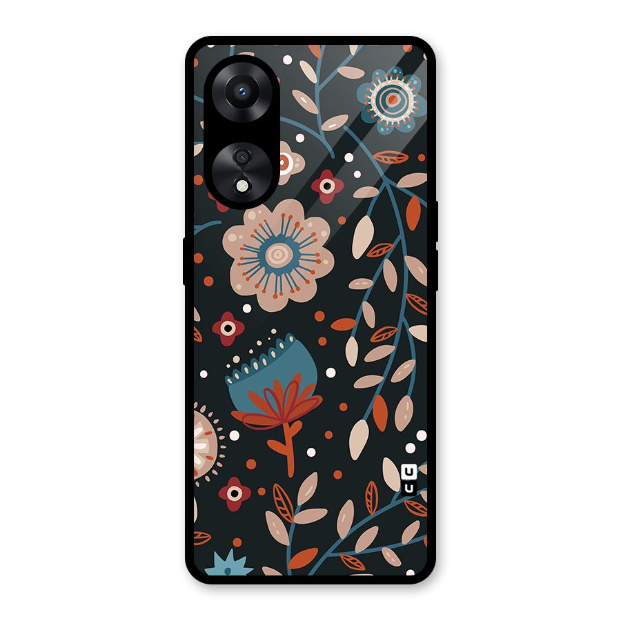 Nordic Arts Flowery Space Glass Back Case for Oppo A78