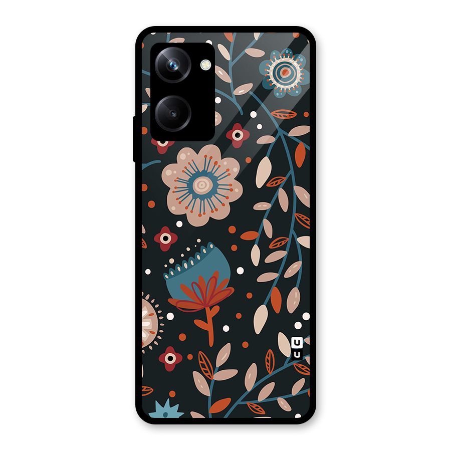 Nordic Arts Flowery Space Glass Back Case for Realme 10 Pro