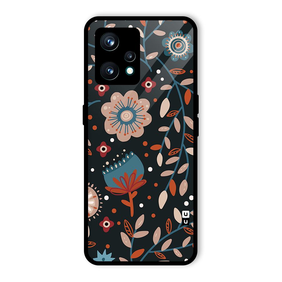 Nordic Arts Flowery Space Glass Back Case for Realme 9