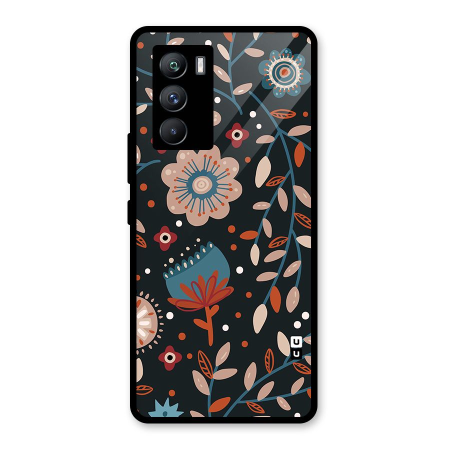 Nordic Arts Flowery Space Glass Back Case for Vivo iQOO 9 SE