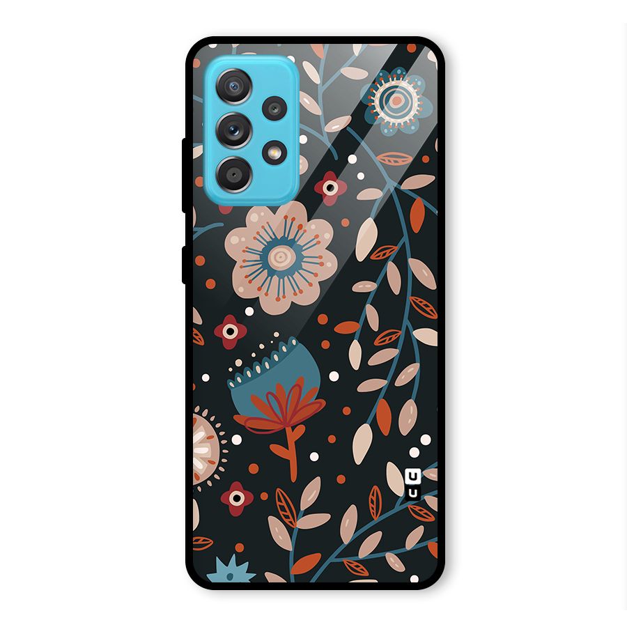Nordic Arts Flowery Space Glass Back Case for Galaxy A52