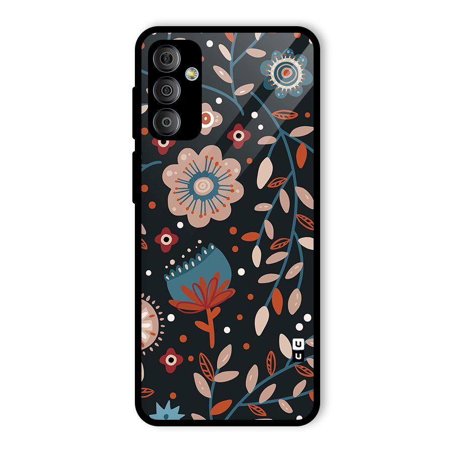 Nordic Arts Flowery Space Glass Back Case for Galaxy F23