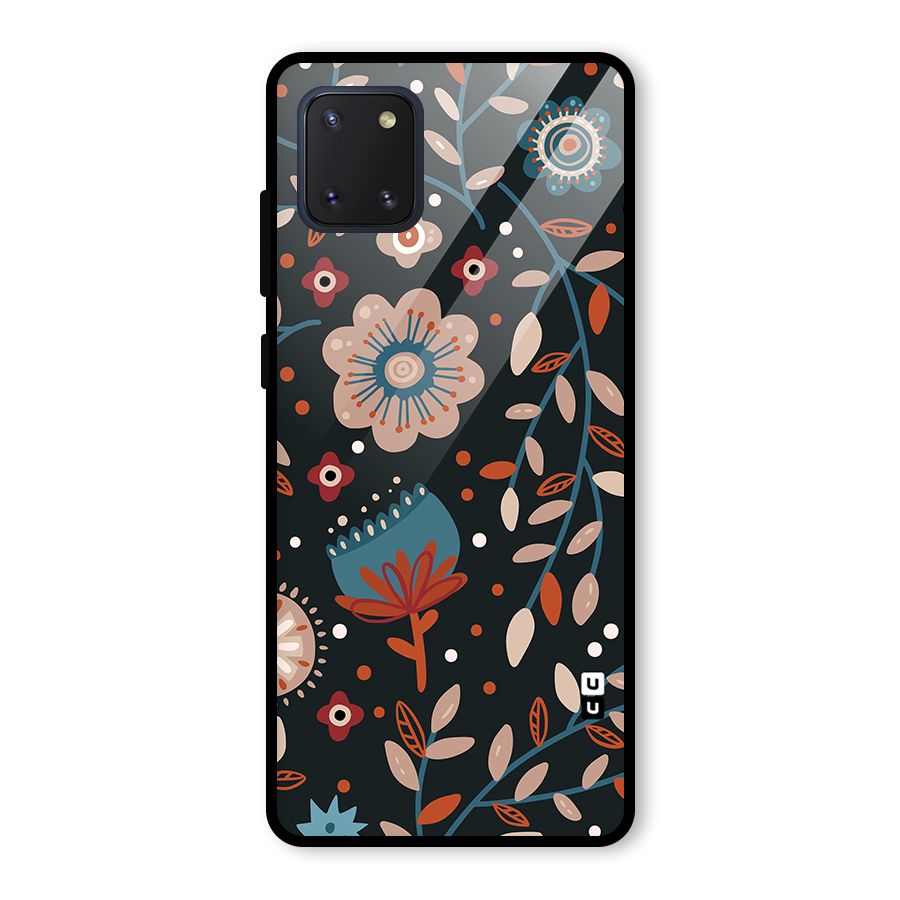 Nordic Arts Flowery Space Glass Back Case for Galaxy Note 10 Lite