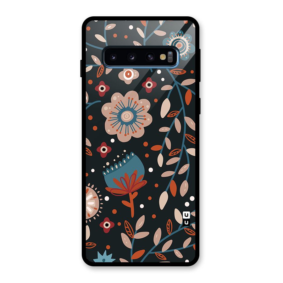 Nordic Arts Flowery Space Glass Back Case for Galaxy S10