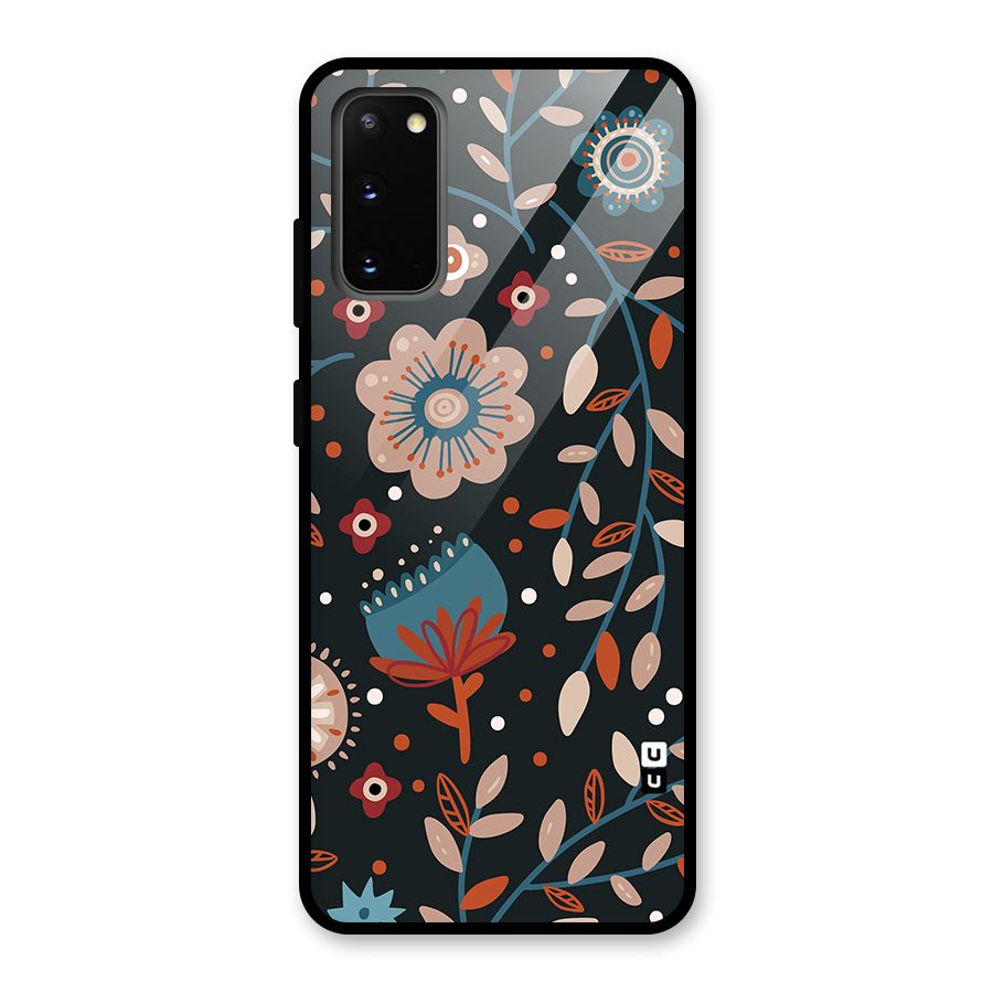 Nordic Arts Flowery Space Glass Back Case for Galaxy S20