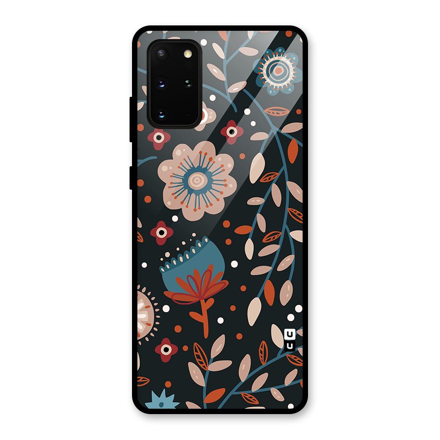 Nordic Arts Flowery Space Glass Back Case for Galaxy S20 Plus