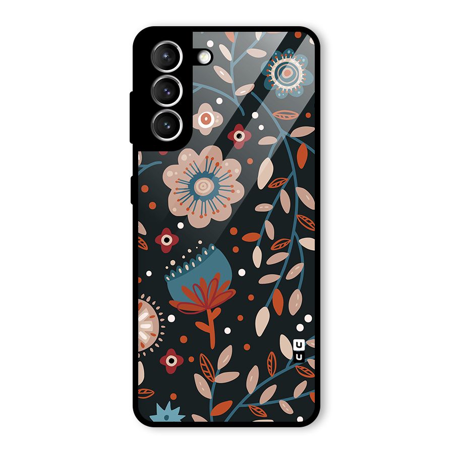 Nordic Arts Flowery Space Glass Back Case for Galaxy S21 5G