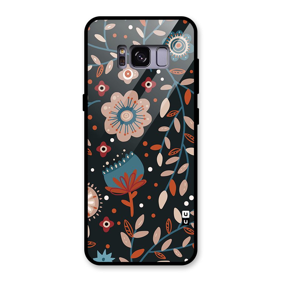 Nordic Arts Flowery Space Glass Back Case for Galaxy S8