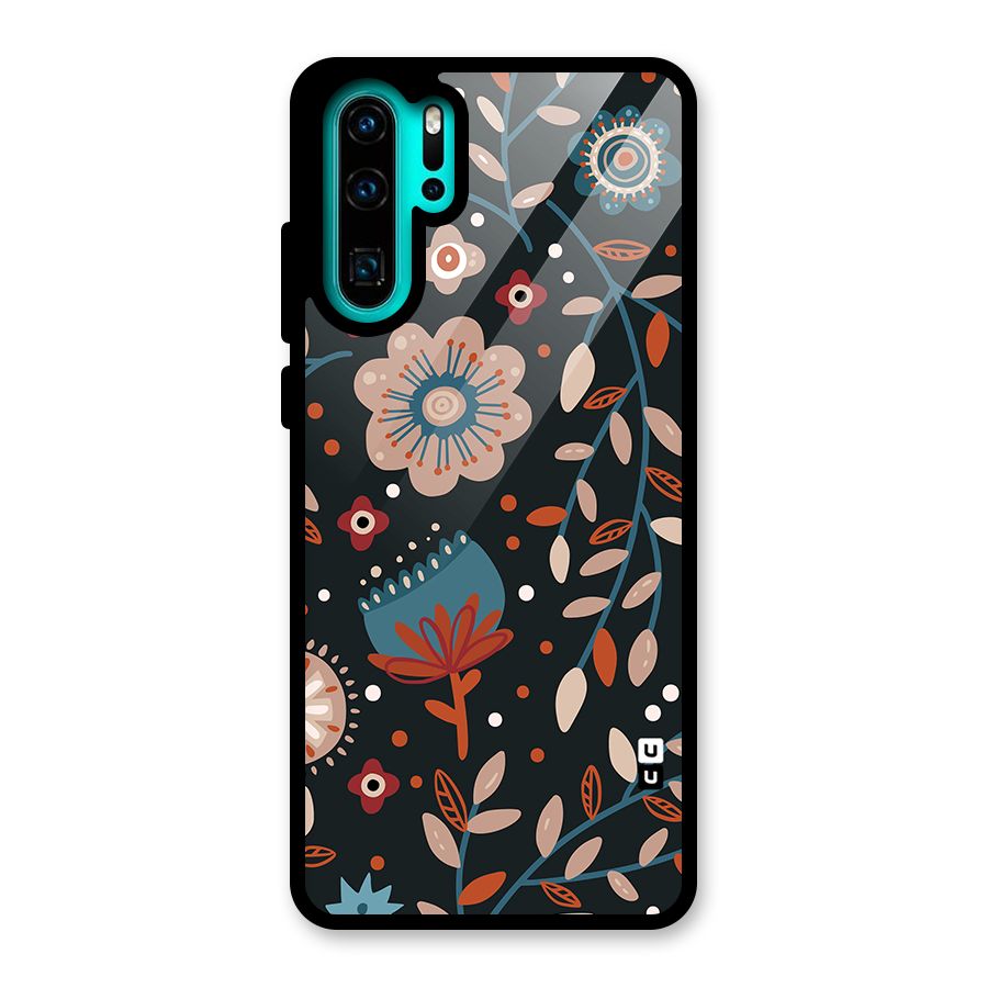 Nordic Arts Flowery Space Glass Back Case for Huawei P30 Pro