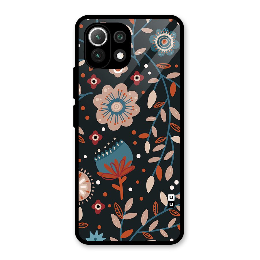 Nordic Arts Flowery Space Glass Back Case for Mi 11 Lite