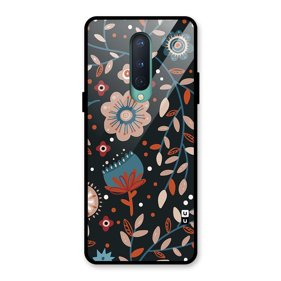 Nordic Arts Flowery Space Glass Back Case for OnePlus 8