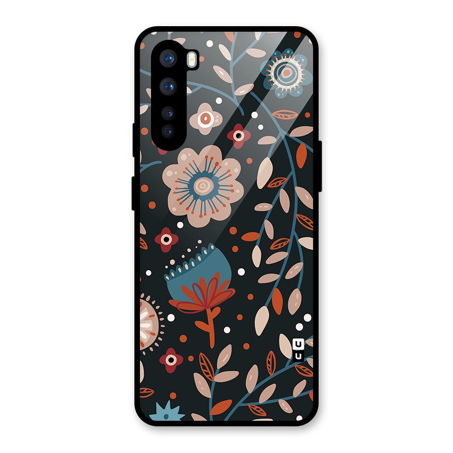 Nordic Arts Flowery Space Glass Back Case for OnePlus Nord