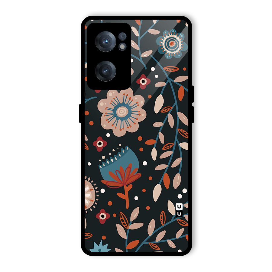 Nordic Arts Flowery Space Glass Back Case for OnePlus Nord CE 2 5G