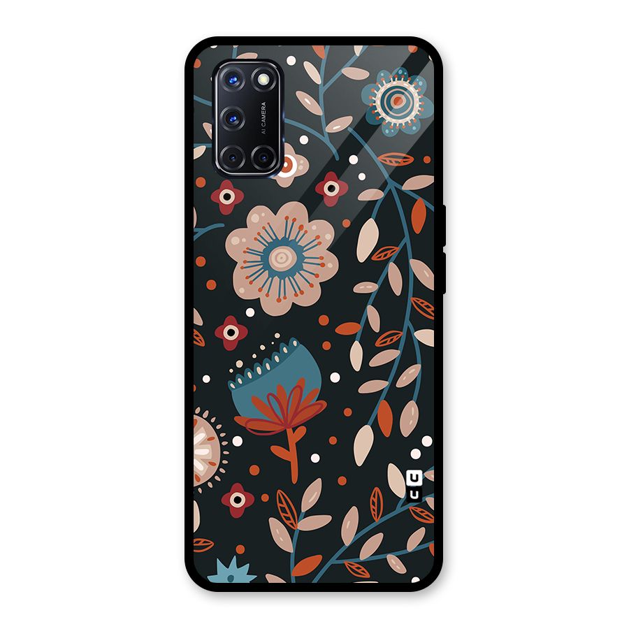 Nordic Arts Flowery Space Glass Back Case for Oppo A52