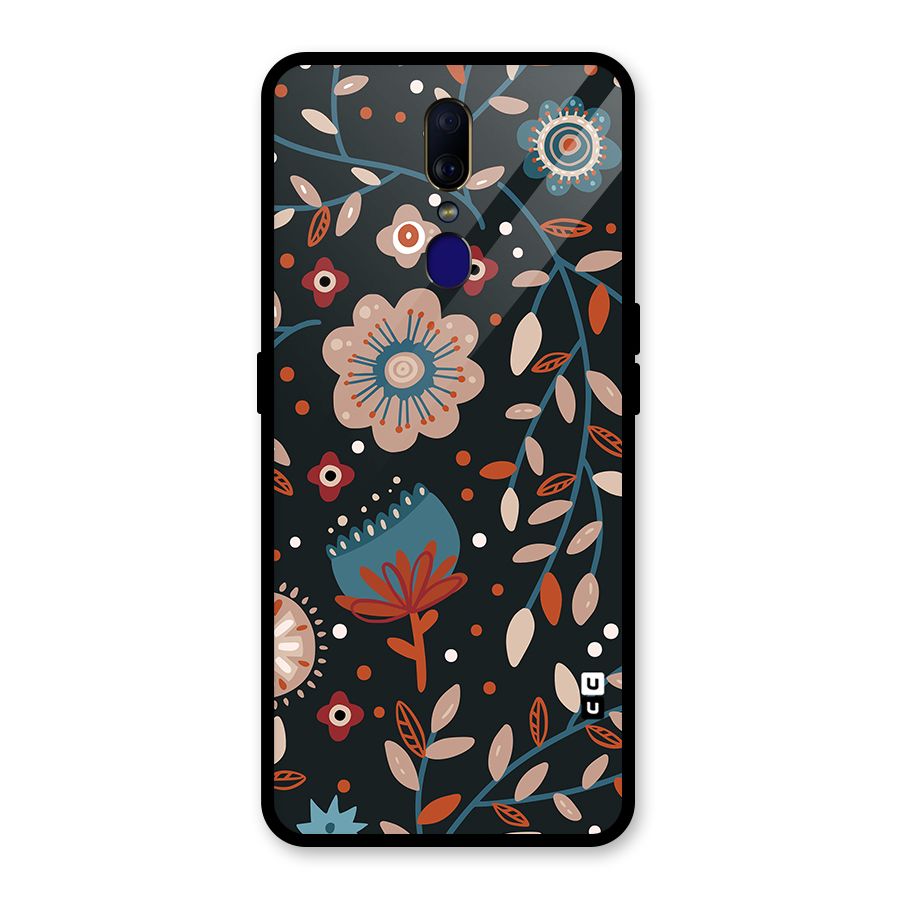 Nordic Arts Flowery Space Glass Back Case for Oppo F11