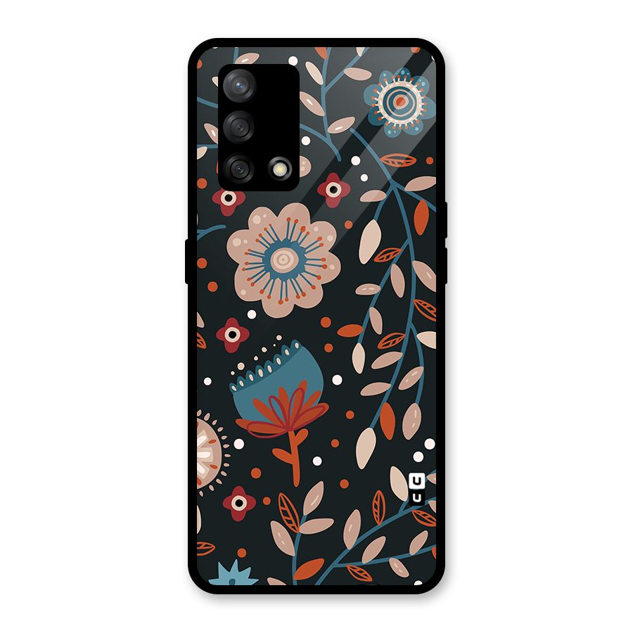 Nordic Arts Flowery Space Glass Back Case for Oppo F19