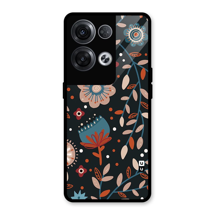 Nordic Arts Flowery Space Glass Back Case for Oppo Reno8 Pro 5G