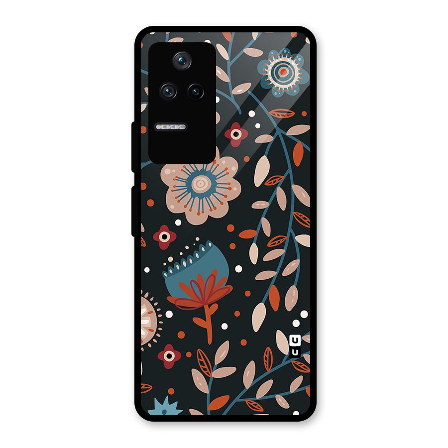 Nordic Arts Flowery Space Glass Back Case for Poco F4 5G