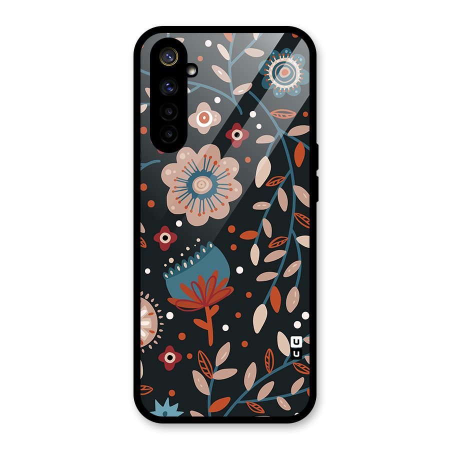 Nordic Arts Flowery Space Glass Back Case for Realme 6i