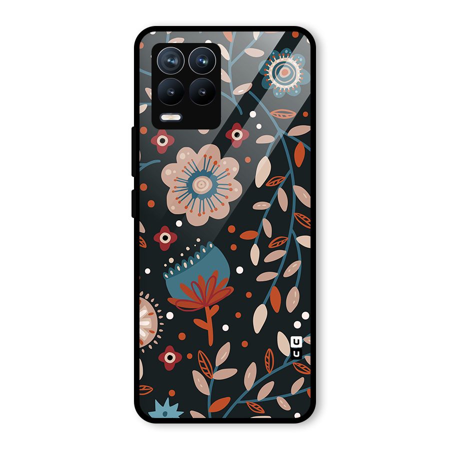 Nordic Arts Flowery Space Glass Back Case for Realme 8