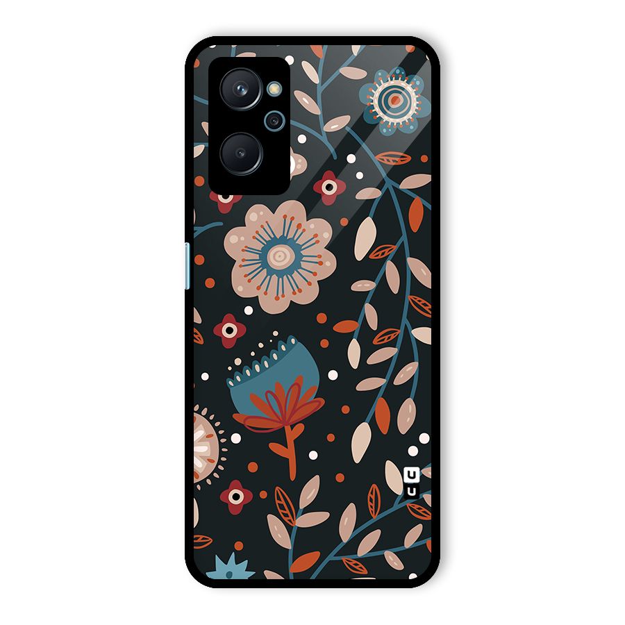 Nordic Arts Flowery Space Glass Back Case for Realme 9i