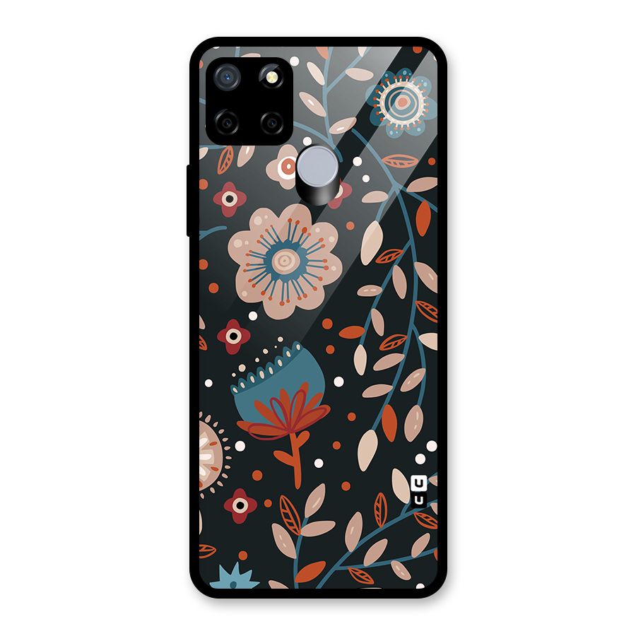 Nordic Arts Flowery Space Glass Back Case for Realme C15