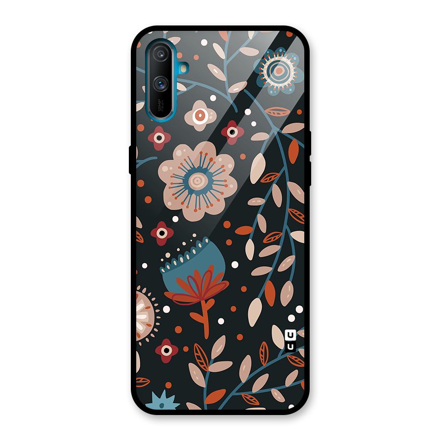 Nordic Arts Flowery Space Glass Back Case for Realme C3