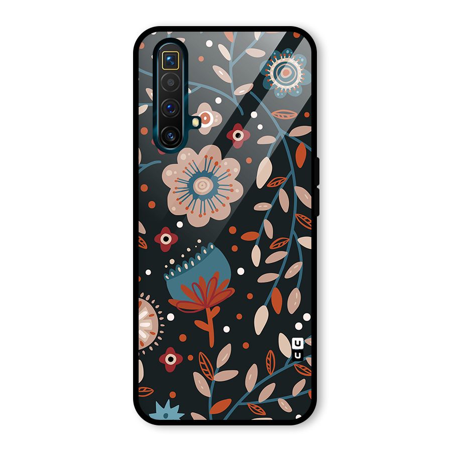 Nordic Arts Flowery Space Glass Back Case for Realme X3