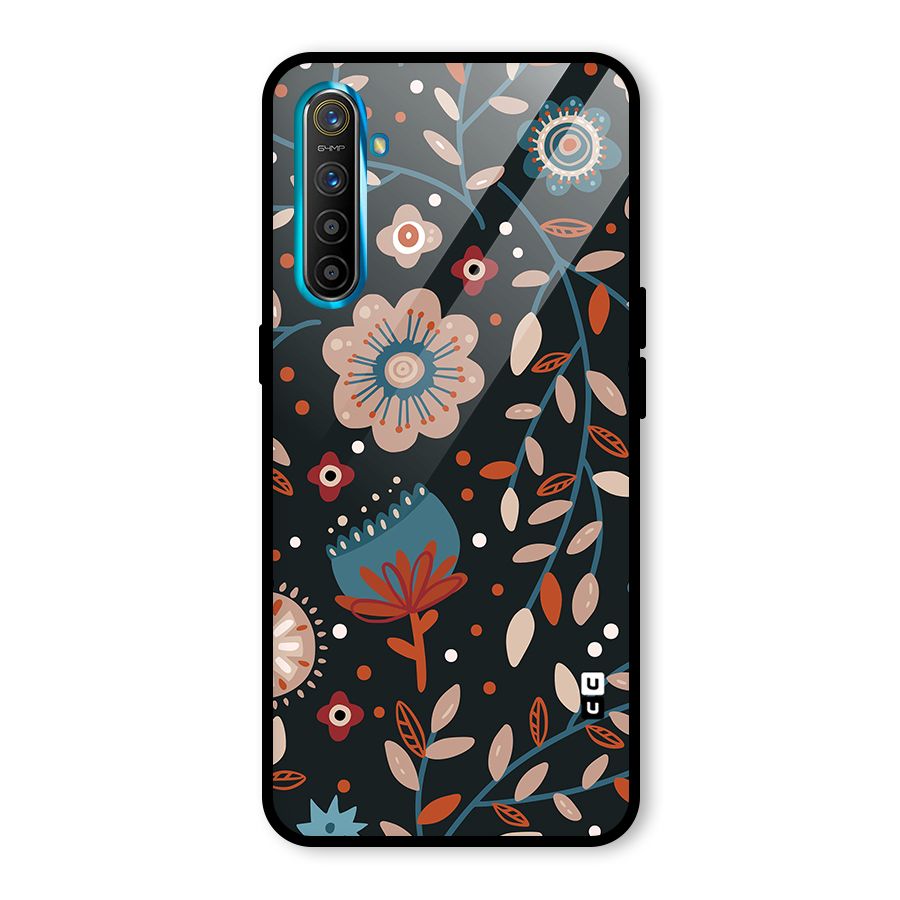 Nordic Arts Flowery Space Glass Back Case for Realme XT