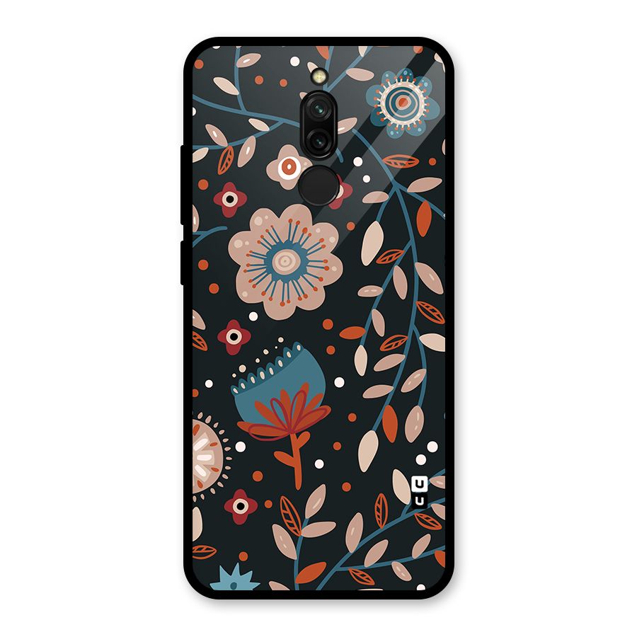 Nordic Arts Flowery Space Glass Back Case for Redmi 8