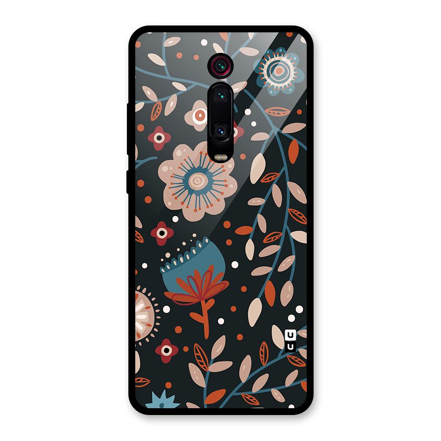 Nordic Arts Flowery Space Glass Back Case for Redmi K20