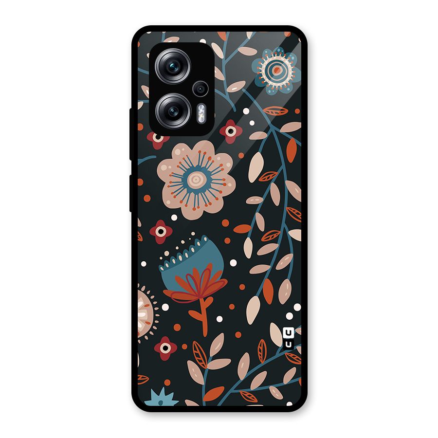 Nordic Arts Flowery Space Glass Back Case for Redmi K50i